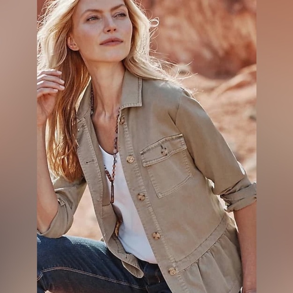 J. Jill extra soft chino peplum jacket